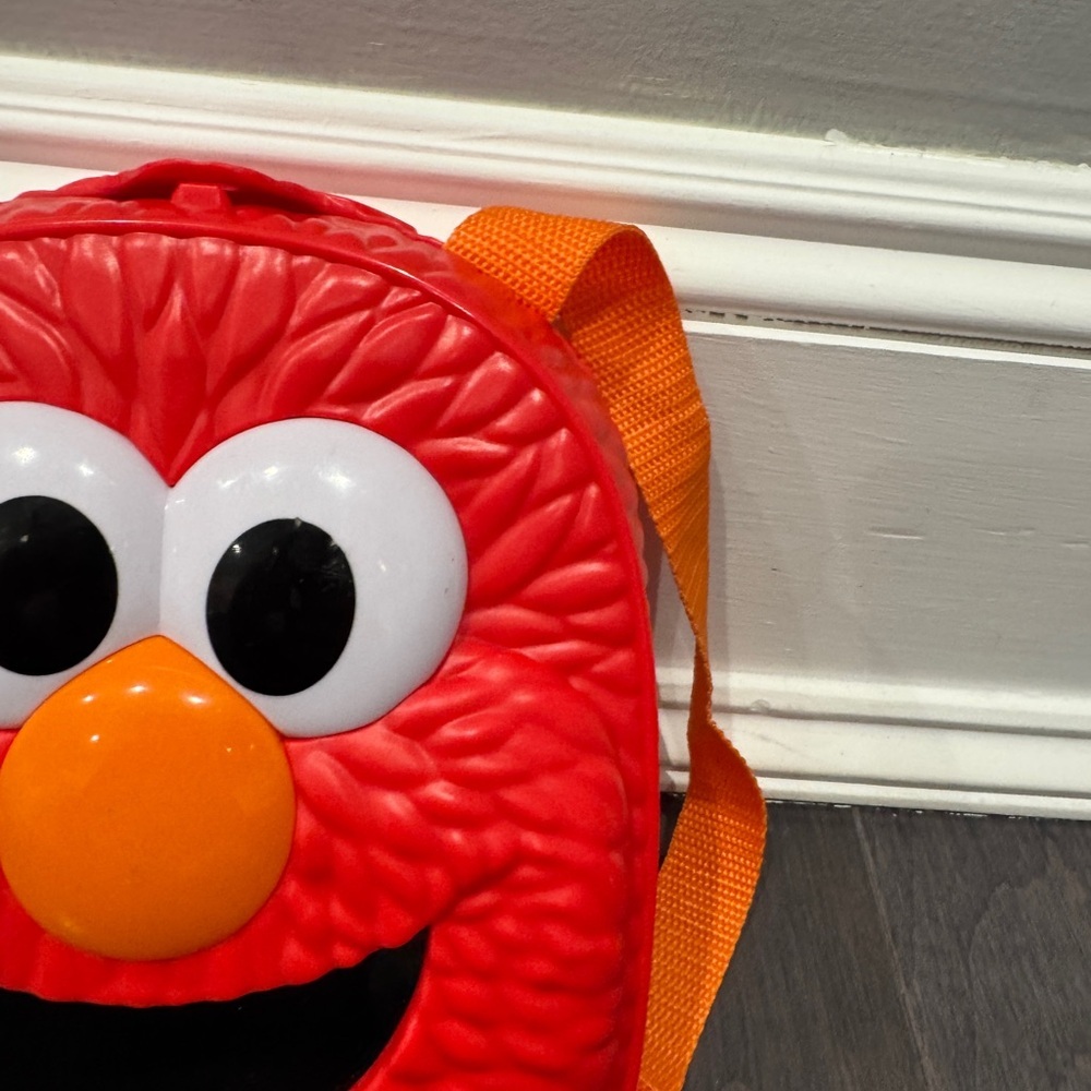 Sesame Street Elmo Red and Orange Hard Plastic Just Play Backpack Toddler Baby - Picture 4 of 7